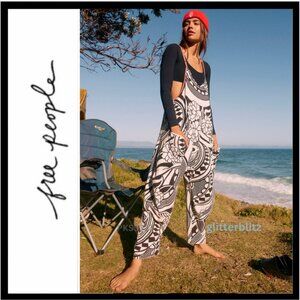 Free People Hot Shot Printed Onesie in Padma Black Combo  🖤